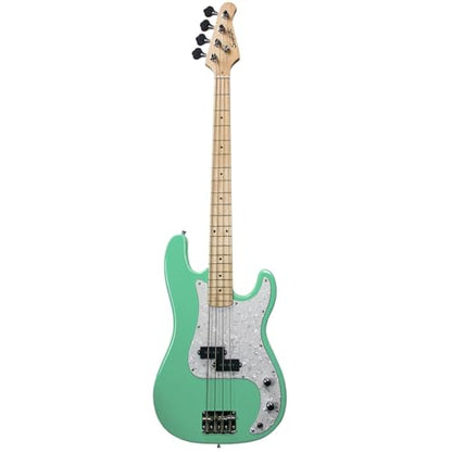 Sawtooth EP Series Electric Bass Guitar, Surf Green w/Pearl Pickguard - color: Surf Green, style: Right Hand