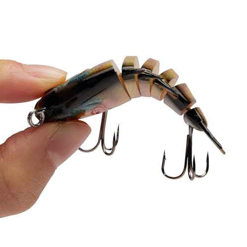Bassdash SwimPanfish 0.34oz Hard Swimbaits Multi Jointed Topwater Trout Bass Fishing Crank Lure for Freshwater and Saltwater - color: Orange Sunfish