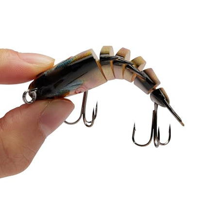 Bassdash SwimPanfish 0.34oz Hard Swimbaits Multi Jointed Topwater Trout Bass Fishing Crank Lure for Freshwater and Saltwater - color: Orange Sunfish