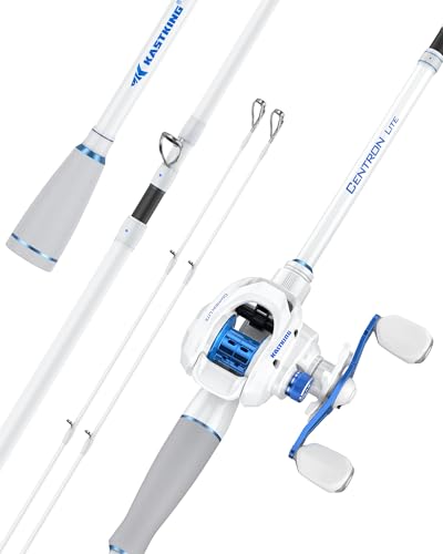 KastKing Centron Lite Travel Fishing Rod and Reel Combo, Packable Twin-Tips Spinning & Baitcaster Combos, Lightweight IM6 Graphite, Portable Multi-Piece Kit for Bass Trout, Freshwater Travel - style: Cast-6'6" M- Right Handed (4pcs+ Extra Tip)