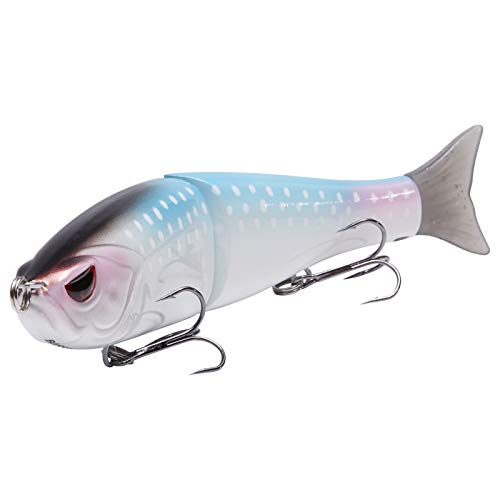 Bassdash SwimShad Glide Baits Jointed Swimbait Bass Pike Salmon Trout Muskie Fishing Lure - color: Scales, size: 7in/2.2oz