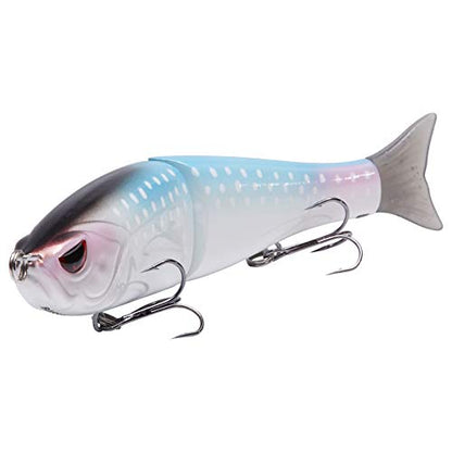 Bassdash SwimShad Glide Baits Jointed Swimbait Bass Pike Salmon Trout Muskie Fishing Lure - color: Scales, size: 7in/2.2oz