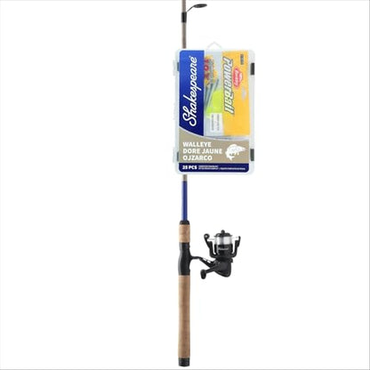 Shakespeare Catch More Fish Spinning Reel and Fishing Rod Combo with Kit - color: Walleye, style: 2024 Model