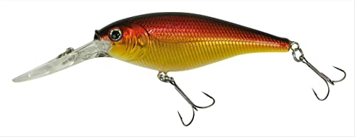 Berkley Flicker Shad Fishing Lure, Black Gold Sunset, 5/16 oz, 2 3/4in | 7cm Crankbaits, Size, Profile and Dive Depth Imitates Real Shad, Equipped with Fusion19 Hook - color: Black Gold Sunset, size: 2 3/4in - 5/16 oz