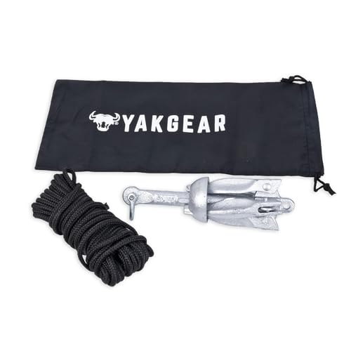 YakGear Kayak Angler Kit Crate – Basic | Complete Kayak Fishing Storage System with Double Rod Holder, Accessory Pouch, Anchor Kit, Utility Leashes & Heavy-Duty Milk Crate