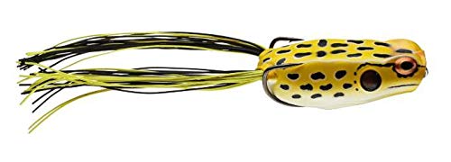BOOYAH Poppin' Pad Crasher Topwater Bass Fishing Hollow Body Frog Lure with Weedless Hooks - color: Swamp Frog