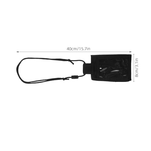 HANABASS Waterproof Id Card Holder with Lanyard, and Lightweight PVC+Nylon Case Resisting Wear and Tear, for Hiking and Outdoor Activities, Black Sturdy Id Tag Holder