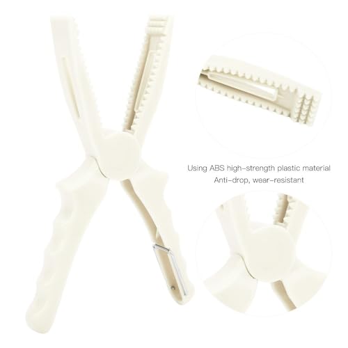 2 Pcs Fishing Pliers 8.1 Inch – ABS Fish Grip Clamp with Ergonomic Handle and Lanyard for Saltwater and Freshwater Fishing, Lightweight Portable Tackle Tool - color: White