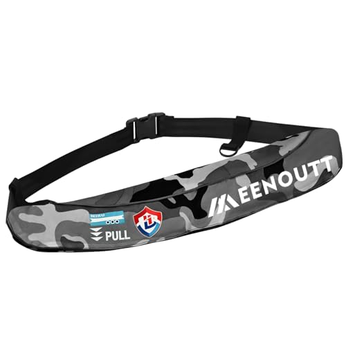 Automatic Inflatable Belt Pack Water Sports Jacket Waist Belt PFD for SUP Paddleboarding Fishing Boating Kayaking（fit 80-330 lbs） (Gray camouflage) - color: Gray camouflage