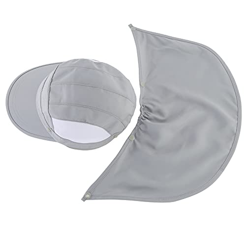 Connectyle Kids Sun Hat with Removable Neck Flap UPF 50+ Sun Protection Baseball Cap Summer Beach Sun Hats 3-6 Years - color: Light Grey