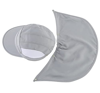 Connectyle Kids Sun Hat with Removable Neck Flap UPF 50+ Sun Protection Baseball Cap Summer Beach Sun Hats 3-6 Years - color: Light Grey