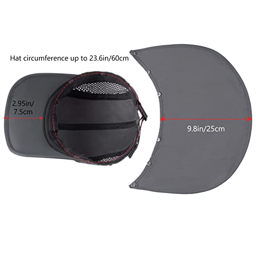 BASSDASH UPF 50+ Foldable Fishing Hat Baseball Cap with Removable Neck Flap Portable for Men Women Golf Hiking - color: Dark Grey With Foldable Brim