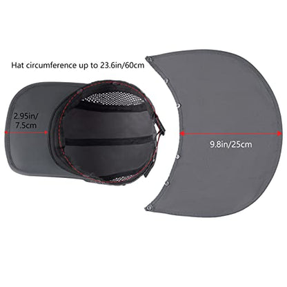 BASSDASH UPF 50+ Foldable Fishing Hat Baseball Cap with Removable Neck Flap Portable for Men Women Golf Hiking - color: Dark Grey With Foldable Brim