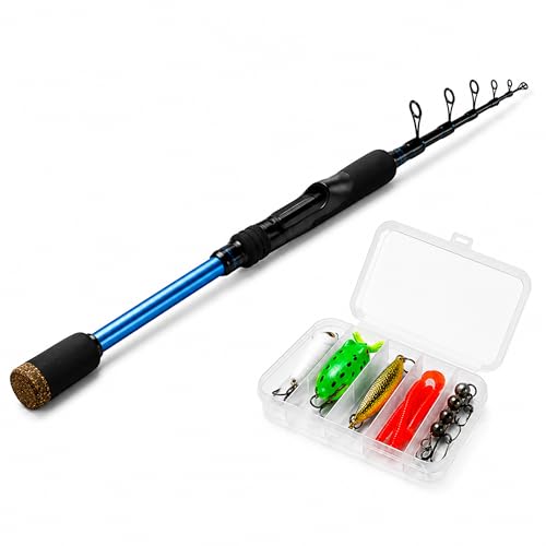 Telescopic Fishing Rod, Ultralight Carbon Fiber Travel Spinning Rod, Portable Collapsible Fishing Pole for Crappie, Bluegill, Perch, Trout, Bass and Walleye - style: Mgm-mc66mls