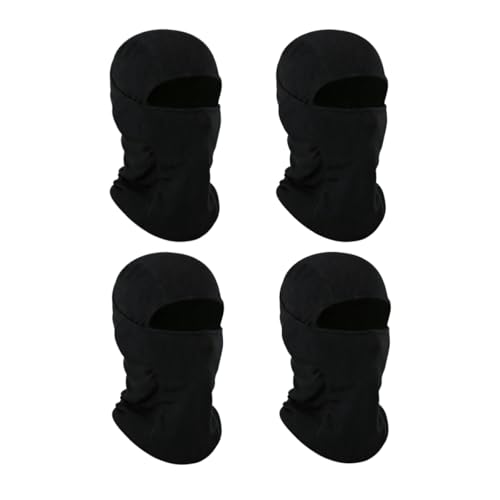 4 Pieces Balaclava Mask Sun Protection Hood Face Cover Full Head Mask for Men and Women for Hunting Fishing Skiing - color: Black