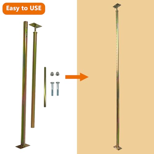 2 Pack 59" - 100" Adjustable House Floor Wall Jack Post Pole Rod Fit for Leveling Framing Basement Crawlspace Beam Roof Stair Ceiling - size: 59-100 inch