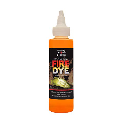 PAUTZKE'S High Octane Fire Dye - UV-Enhanced Bait Dye, Fishing Lure Dye for Live Bait, Suitable in Fresh or Saltwater, Great Fishing Lure Paint, Effective Minnow Dye, 4 Oz - color: Gold