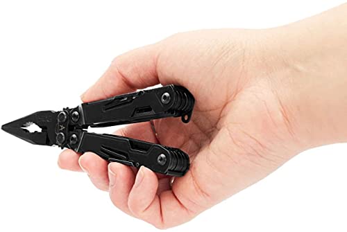 SOG PowerPint Mini Compact Stainless Steel Multi-Tool, 18 Lightweight Specialty Tools & SOG Multitool Pliers Pocket Knife, Black | 5 in Open and 3.25 in Closed, 4.2 Oz, Magnetic 1/4 in Hex Bit Holder, Black - color: Black, style: Multi-Tool