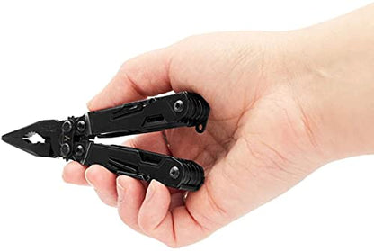 SOG PowerPint Mini Compact Stainless Steel Multi-Tool, 18 Lightweight Specialty Tools & SOG Multitool Pliers Pocket Knife, Black | 5 in Open and 3.25 in Closed, 4.2 Oz, Magnetic 1/4 in Hex Bit Holder, Black - color: Black, style: Multi-Tool