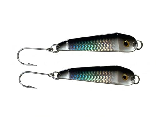 Loony Spoons Max 2-Pack Premium Fishing Lures | Salmon, Trout, Walleye - Saltwater and Freshwater - color: Cop Car, size: Size 3 - 3"