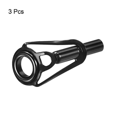 PATIKIL Tube Dia Fishing Rod Tips Repair Kit, Stainless Steel Black Guide Ring for Fishing - size: 3.0mm