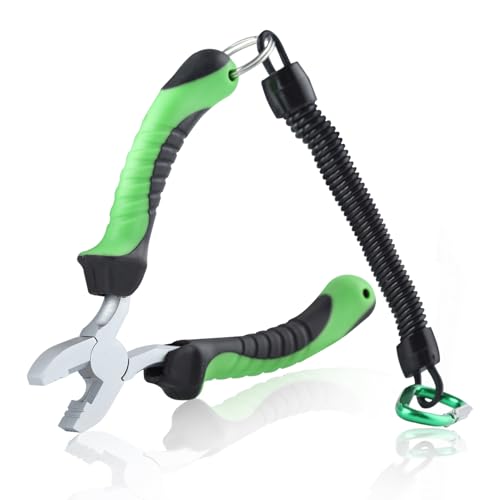 SPEEDWOX 5.5-Inch Fishing Crimper with Cutter Fishing Crimping Tool Fishing Pliers for Single-Barrel Sleeves Fishing Line Cutter Crimp Pliers Fishing Line Snips Micro Fishing Fishing Crimps - color: Green