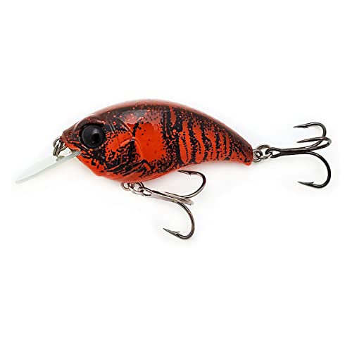 Bill Lewis Lifelike SB-57 3/8 OZ. MDJ Series Squarebill Crankbait Fishing Lure with Mustad Triple Grip Hooks - color: Red Glitter Craw