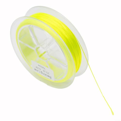 for Braided Fly Line Backing 50m Dacron Fishing Leader with Loop for Trout Bass Salmon Freshwater Saltwater Anglers Strong Low Stretch - size: F