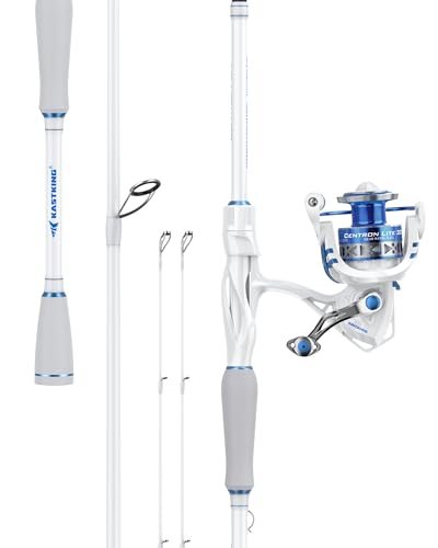 KastKing Centron Lite Travel Fishing Rod and Reel Combo, Packable Twin-Tips Spinning & Baitcaster Combos, Lightweight IM6 Graphite, Portable Multi-Piece Kit for Bass Trout, Freshwater Travel - style: Spin-7'0'' Mh-4000 Reel (4pcs+ Extra Tip)