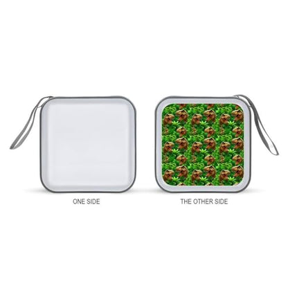 40 Capacity CD Case DVD Case Tropical Leaf Tynosaurus Rex Dinosaur Green Storage Holder Easy to Carry and Organize CDs and DVDs Disc Wallet Bag - color: color777