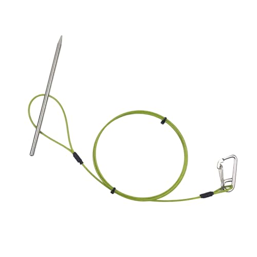 COOLHOOD Fish Stringer with Carabiner and Stainless Steel Cable Stringer Fish Holder for Diving Quick Handspear Underwater Fishing Gear with Tip - color: 120cm