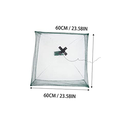 4Pcs Automatic Folding Fishing Net Portable Fishing Landing Net Foldable Mesh Trap for Crayfish Crab Minnow Freshwater and Saltwater
