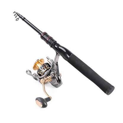 Telescopic Fishing Rod, Collapsible Fishing Rod Portable Spinning Pole for Saltwater and Freshwater, Carbon Fiber Lightweight and Compact Design - size: 4.9 feet