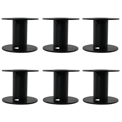 DGBRSM 6PCS Empty Plastic Wire Spool 71mm2.8 Inches Fishing Line Winding Packaging Spool for Rope Storage Ribbon Storage Black