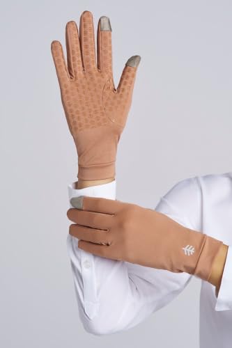 Coolibar Full Finger UV Sun Gloves - UPF 50+ Sun Protection - Gannett - color: Antique Tea, size: X-Small