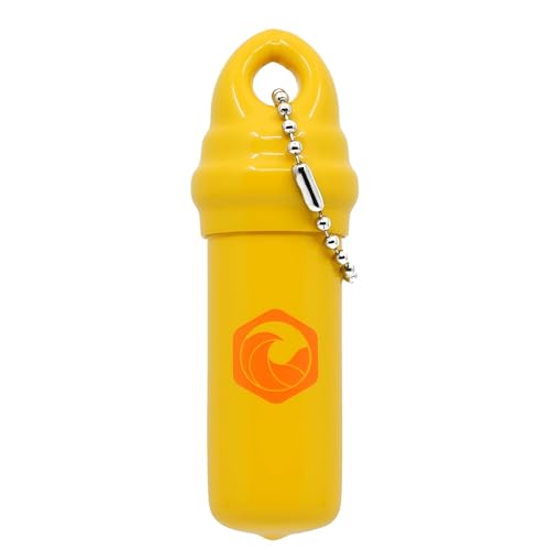 Seahive Floating Keychain (1 pack) with Waterproof Safety Container Boat Key Float - Pontoon, Fishing Accessories key holder - color: Yellow
