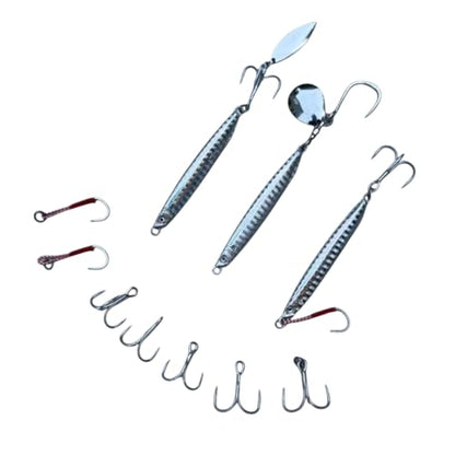 Saltwater Fishing Lures Fishing Jigs Fishing Spoons for Striped bass, Pompano, Spanish Mackerel ，Bluefish - color: Silver (3pcs), size: 1.06 oz / 30 g