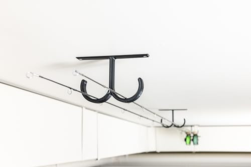 Fishing Rod Holder, Ceiling Mount, Overhead, 2-Rod | Fits spinning/fly/baitcasting, Slots keep reels apart, For garage/shop/cabin, PETG weatherproof, 4 colors, Made in USA - color: White