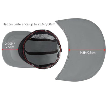 BASSDASH UPF 50+ Foldable Fishing Hat Baseball Cap with Removable Neck Flap Portable for Men Women Golf Hiking - color: Light Grey With Unfoldable Brim