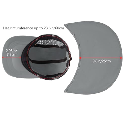 BASSDASH UPF 50+ Foldable Fishing Hat Baseball Cap with Removable Neck Flap Portable for Men Women Golf Hiking - color: Light Grey With Unfoldable Brim