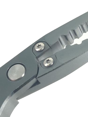 SE 6.5 Inch Aluminum Rust-proof Spring-Loaded Fishing Pliers with Crimper Tungsten Carbide Cutter - FP020A - color: Titanium