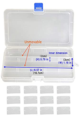 Qualsen 15 Girds Bead Organizer with Adjustable Dividers(12 Pack)，Earring Organizer Box and Small Plastic Organizer Box for Jewelry, Beads, Earrings, Crafts, Screws and Fishing Tackles Small Items - size: 15 Gird-12pcs