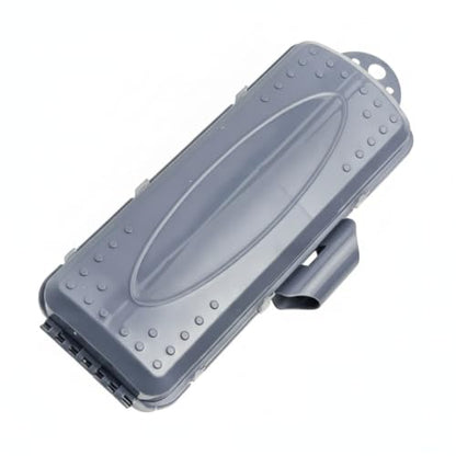 Kayak and Bank Fishing Essential: Double-Sided Folding Tackle Box with 12 Compartments for Lures, Slim PP Plastic Organizer - color: Gray