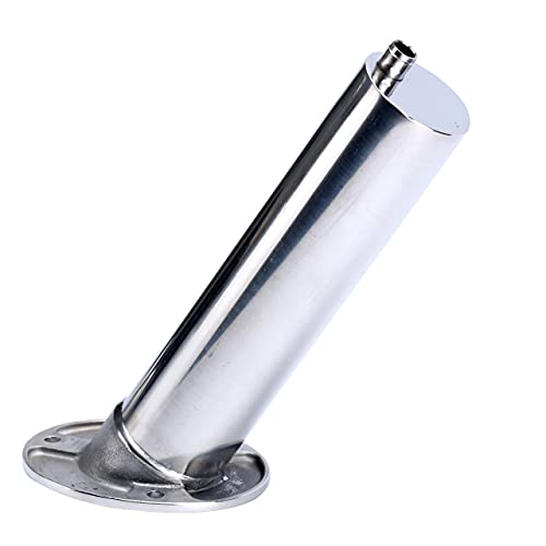 (Set of 2) Amarine-Made Heavy Duty Stainless Steel 316 Deluxe Rod Holders with Drain, Flush Mount Fishing Rod Pole Holders, 30 Degree | Polished Heavy Duty Stainless Steel, Directed Drain Prevents Boat Hull Water Damage, Long Service Life, Low Replacement