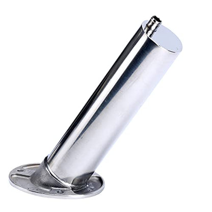 (Set of 2) Amarine-Made Heavy Duty Stainless Steel 316 Deluxe Rod Holders with Drain, Flush Mount Fishing Rod Pole Holders, 30 Degree | Polished Heavy Duty Stainless Steel, Directed Drain Prevents Boat Hull Water Damage, Long Service Life, Low Replacement