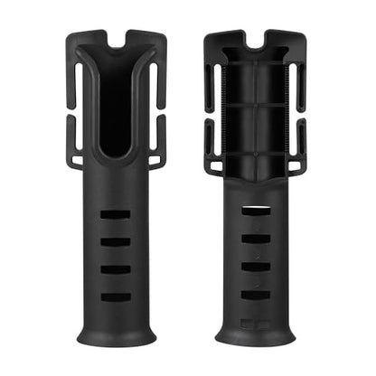 Belt Fishing Rod Holders, 2 Pack Portable Waist Belt Fishing Rod Holder, Adjustable Pole inserter Fishing Rod Accessories for Surf Kayak Outdoor Fishing (Black)