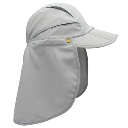 Connectyle Men's Sun Hat with Detachable Neck Flap Adjustable Outdoor UPF 50+ Baseball Sun Cap for Fishing Hiking Golfing - color: Beige