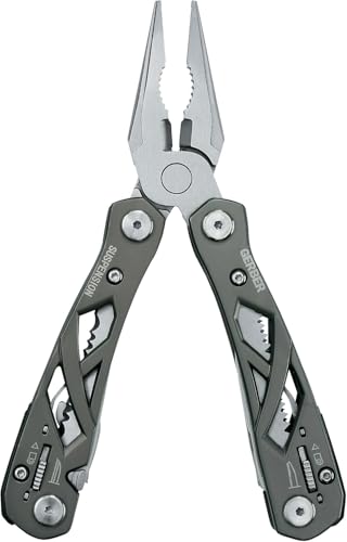 Gerber Gear Suspension 12-in-1 EDC Multi-Plier Multitool with Pocket Knife, Needle Nose Pliers, Wire Cutters and More, Gifts for Men, Camping and Survival, Grey - color: Grey