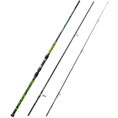 Sougayilang Surf Spinning Fishing Rod Carbon Travel Surf Rod M/MH 3 Piece Spinning Fishing Rod 9'/10'/11'/12' - color: green, size: 12ft-Spinning-3Pc-H