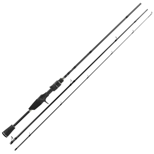 KastKing Kestrel Fishing Rod - IM8 Graphite Blanks, 8 Different Light & Ultralight Casting & Spinning Fishing Rods, 2 & 3 Piece Rods, American Tackle Guides and Custom EVA Handle - size: 6'9"/L Power/Fast(3pcs), style: Cast